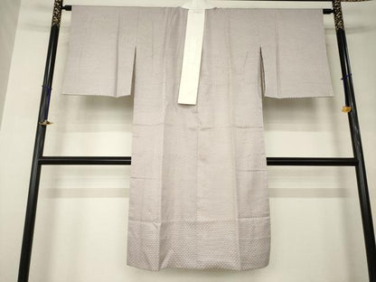 平和屋着物●長襦袢　無双仕立て　竹姫　格子　半衿刺繍　反端付き　正絹　逸品　AABJ8190ck