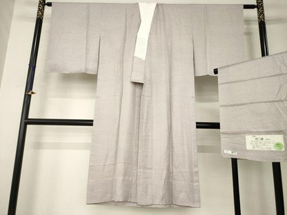 平和屋着物●長襦袢　無双仕立て　竹姫　格子　半衿刺繍　反端付き　正絹　逸品　AABJ8190ck