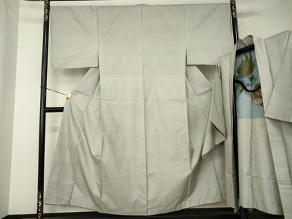 平和屋着物●男性　本場大島紬　アンサンブル　格子　正絹　逸品　AABJ8193ck
