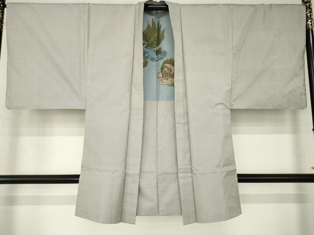 平和屋着物●男性　本場大島紬　アンサンブル　格子　正絹　逸品　AABJ8193ck