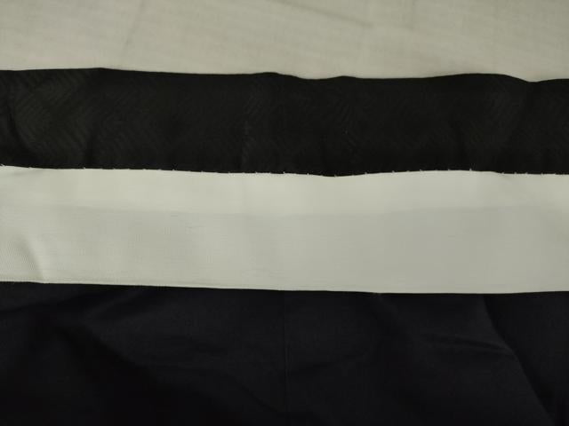 平和屋着物●男性　黒紋付・羽織セット　松葉菱地紋　洗える着物　AABJ8197ck