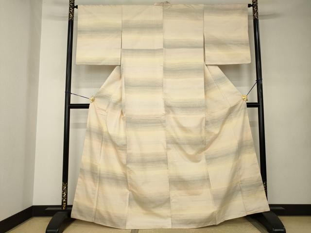 平和屋着物●紅花紬　米沢　霞文　やまと誂製　正絹　逸品　AABJ8200ck
