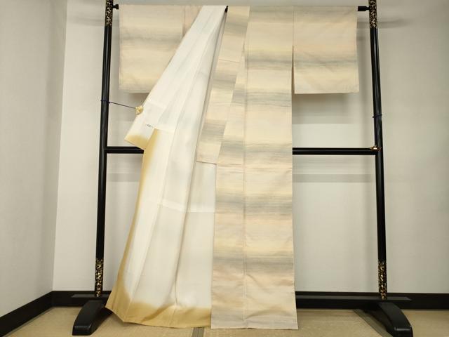 平和屋着物●紅花紬　米沢　霞文　やまと誂製　正絹　逸品　AABJ8200ck