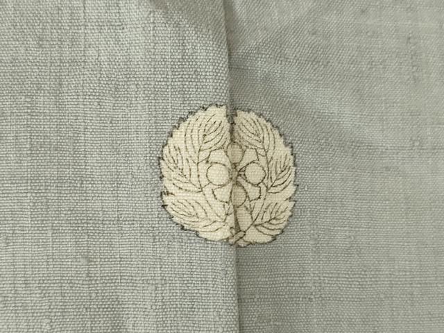 平和屋着物●訪問着　結城紬地　総刺繍　唐草文　金糸　正絹　逸品　AABJ8201ck