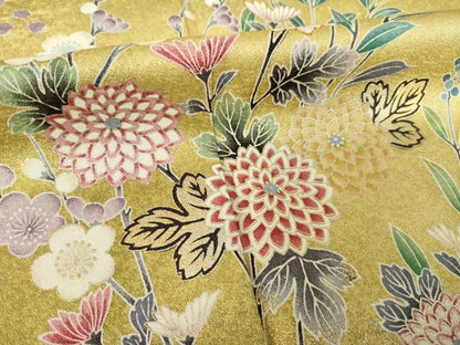 平和屋着物●訪問着　草花文　暈し染め　金彩　正絹　逸品　AABJ8204ck