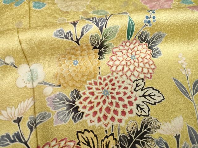 平和屋着物●訪問着　草花文　暈し染め　金彩　正絹　逸品　AABJ8204ck