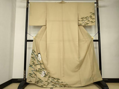 平和屋着物●訪問着　能面　般若　金彩　洗える着物　AABJ8206ck