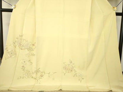 平和屋着物●総刺繍　中国三大刺繍　汕頭刺繍　スワトウ刺繍　訪問着　向い鳥花文　ロング丈　正絹　逸品　未使用　AABJ8208ck