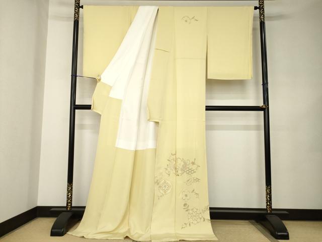 平和屋着物●総刺繍　中国三大刺繍　汕頭刺繍　スワトウ刺繍　訪問着　向い鳥花文　ロング丈　正絹　逸品　未使用　AABJ8208ck