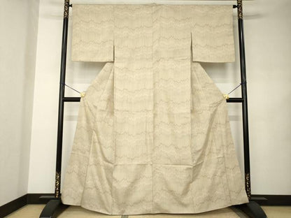 平和屋着物●上質な紬　幾何学文様　やまと誂製　正絹　逸品　AABJ8210ck