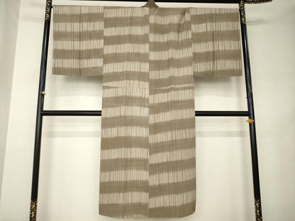 平和屋着物●男性　長襦袢　無双仕立て　絞り　横段文　正絹　逸品　未使用　AABJ8212ck