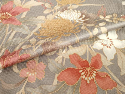 平和屋着物●上質な小紋　草花文　金彩　正絹　逸品　AABJ8215ck
