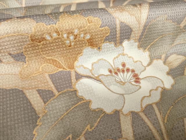 平和屋着物●上質な小紋　草花文　金彩　正絹　逸品　AABJ8215ck