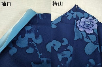 平和屋着物●上質な小紋　ろうけつ染　薔薇　バラ　正絹　逸品　AABJ8216ck