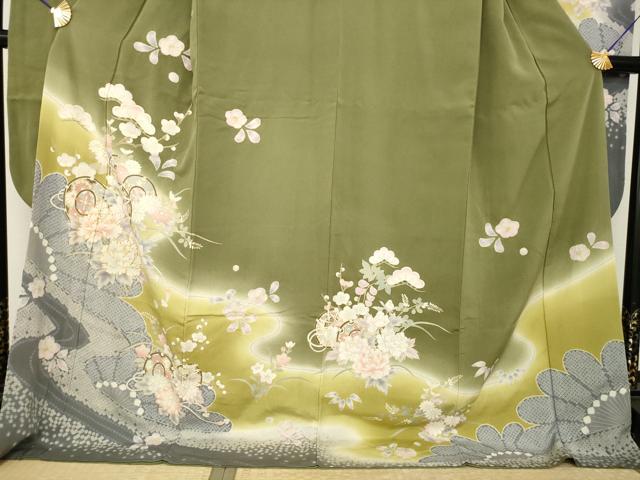 平和屋着物●豪華振袖　駒刺繍　花鼓文　やまと誂製　ロング丈　正絹　逸品　AABJ8217ck