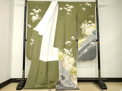平和屋着物●豪華振袖　駒刺繍　花鼓文　やまと誂製　ロング丈　正絹　逸品　AABJ8217ck