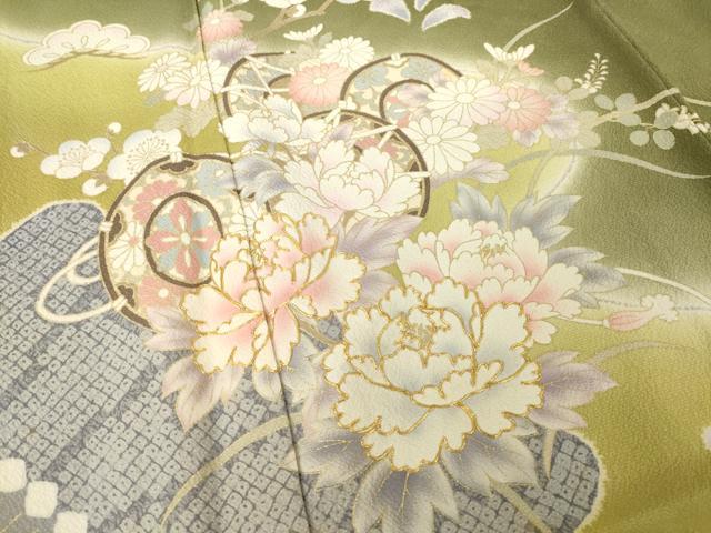 平和屋着物●豪華振袖　駒刺繍　花鼓文　やまと誂製　ロング丈　正絹　逸品　AABJ8217ck