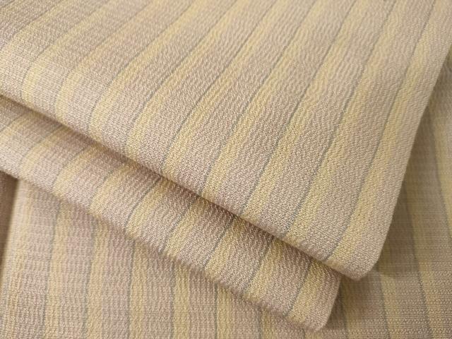 平和屋着物●上質な小紋　お召地　縞　正絹　逸品　AABJ8220ck