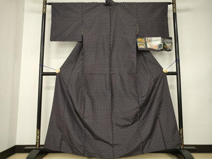 平和屋着物●本場琉球絣　紬　草木染　大城カメ作　証紙付き　正絹　逸品　AABJ8221ck
