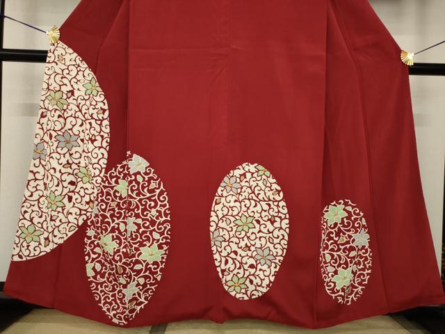 平和屋着物●訪問着　花唐草文　金彩　正絹　逸品　AABJ8227ck