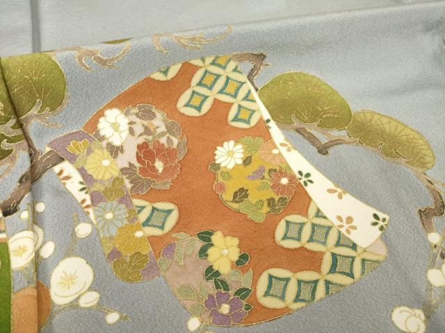 平和屋着物●豪華色留袖　作家物　誰が袖群れ鶴文　金彩　正絹　逸品　AABJ8231ck