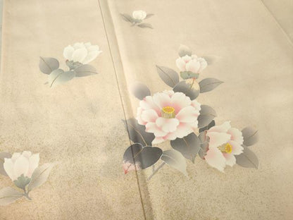 平和屋着物●京友禅の第一人者　松井青々　訪問着　牡丹　金彩　正絹　逸品　AABJ8232ck
