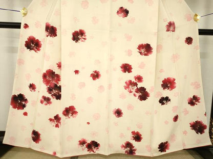 平和屋着物●訪問着　舞桜文　正絹　逸品　AABJ8234ck
