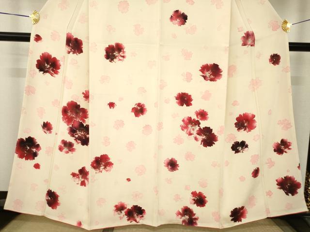 平和屋着物●訪問着　舞桜文　正絹　逸品　AABJ8234ck