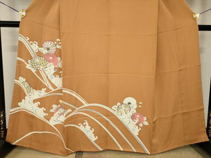 平和屋着物●訪問着　立波花文　正絹　逸品　AABJ8235ck