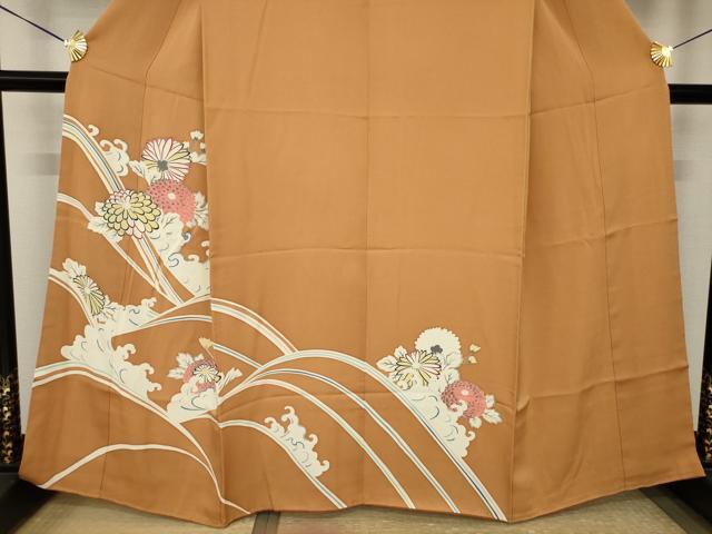 平和屋着物●訪問着　立波花文　正絹　逸品　AABJ8235ck