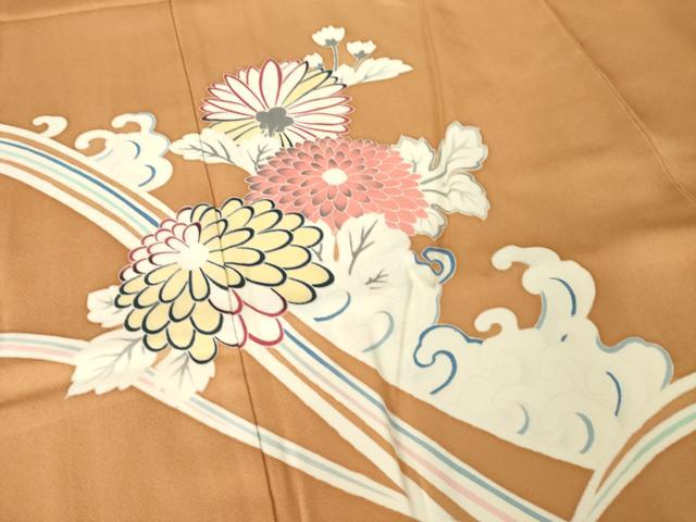 平和屋着物●訪問着　立波花文　正絹　逸品　AABJ8235ck