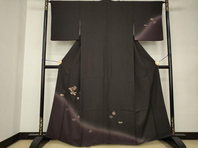 平和屋着物●訪問着　竹屋町刺繍　束ね熨斗花文　暈し染め　やまと誂製　正絹　逸品　AABJ8236ck