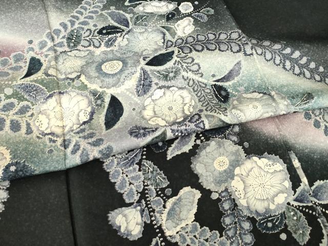 平和屋着物●訪問着　作家物　辻が花　舞花文　暈し染め　正絹　逸品　AABJ8239ck