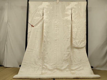 平和屋本店●白打掛　白無垢　和装　婚礼　結婚式　花嫁　神社挙式　唐織　飛鶴花文　逸品　AABJ8241ou