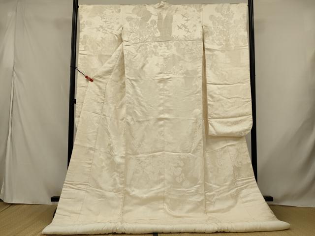 平和屋本店●白打掛　白無垢　和装　婚礼　結婚式　花嫁　神社挙式　唐織　花鳥文　逸品　AABJ8242ou