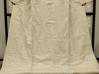 平和屋本店●白打掛　白無垢　和装　婚礼　結婚式　花嫁　神社挙式　唐織　花鳥文　逸品　AABJ8242ou