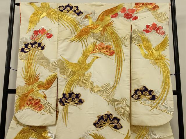 平和屋本店●色打掛　和装　婚礼　結婚式　花嫁　神社挙式　総刺繍　駒刺繍　鳳凰松文　金銀糸　逸品　AABJ8244ou