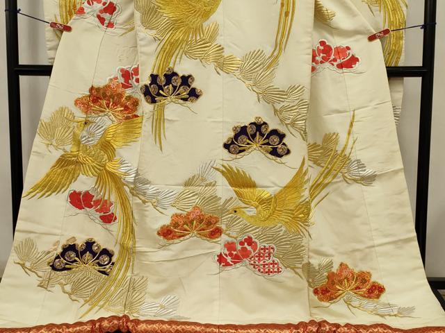 平和屋本店●色打掛　和装　婚礼　結婚式　花嫁　神社挙式　総刺繍　駒刺繍　鳳凰松文　金銀糸　逸品　AABJ8244ou
