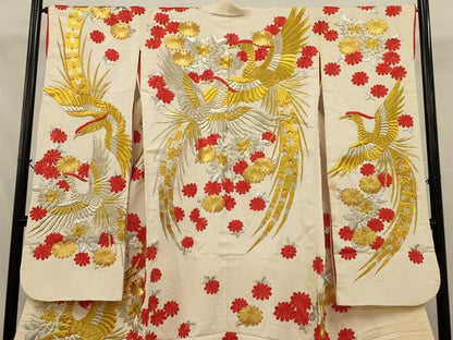 平和屋本店●色打掛　和装　婚礼　結婚式　花嫁　神社挙式　総刺繍　駒刺繍　鳳凰花文　金銀糸　逸品　AABJ8245ou