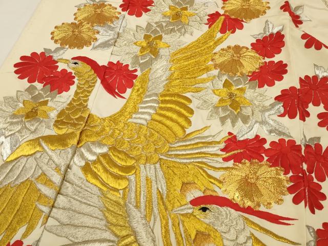 平和屋本店●色打掛　和装　婚礼　結婚式　花嫁　神社挙式　総刺繍　駒刺繍　鳳凰花文　金銀糸　逸品　AABJ8245ou