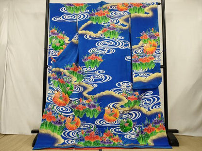 平和屋本店●お引きずり・お引き摺り・引き振袖　和装　結婚式　舞妓　芸妓　芸者　衣装　駒刺繍　鴛鴦花文　金彩　AABJ8250ou