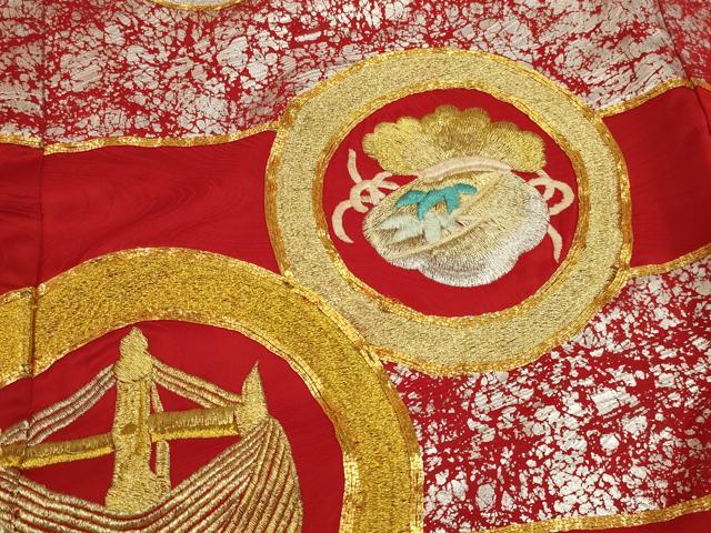 平和屋本店●お引きずり・お引き摺り・引き振袖 和装 結婚式 舞妓 芸妓 芸者 衣装 駒刺繍 吉祥花丸文 金銀糸 金彩 逸品 AABJ8251ou