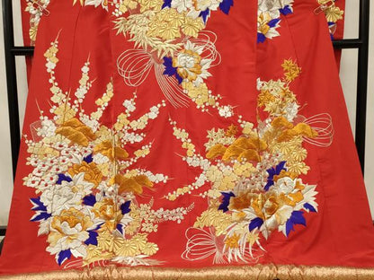 平和屋本店●色打掛　和装　婚礼　結婚式　花嫁　神社挙式　総刺繍　草花文　金銀糸　逸品　AABJ8256ou