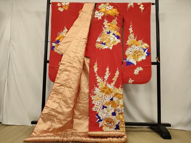 平和屋本店●色打掛　和装　婚礼　結婚式　花嫁　神社挙式　総刺繍　草花文　金銀糸　逸品　AABJ8256ou