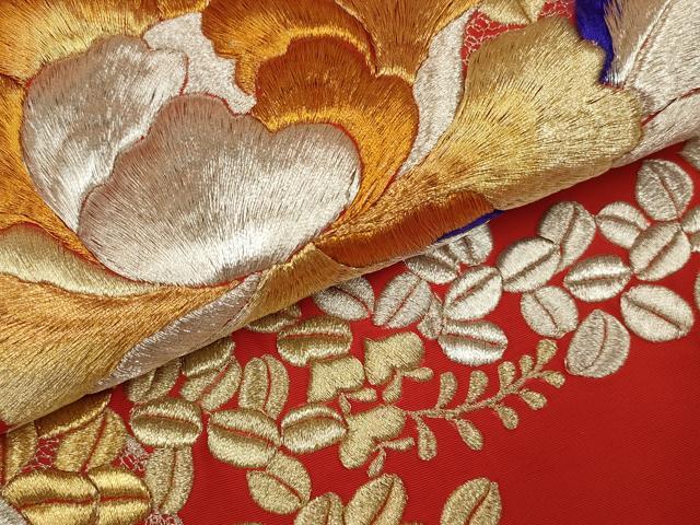 平和屋本店●色打掛　和装　婚礼　結婚式　花嫁　神社挙式　総刺繍　草花文　金銀糸　逸品　AABJ8256ou