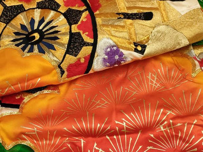 平和屋本店●色打掛　和装　婚礼　結婚式　花嫁　神社挙式　駒刺繍　御所車飛鶴文　金銀糸　逸品　AABJ8258ou