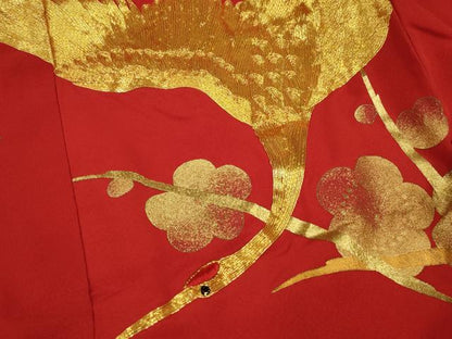 平和屋本店●色打掛　和装　婚礼　結婚式　花嫁　神社挙式　駒刺繍　鶴に枝梅　金彩　逸品　AABJ8259ou