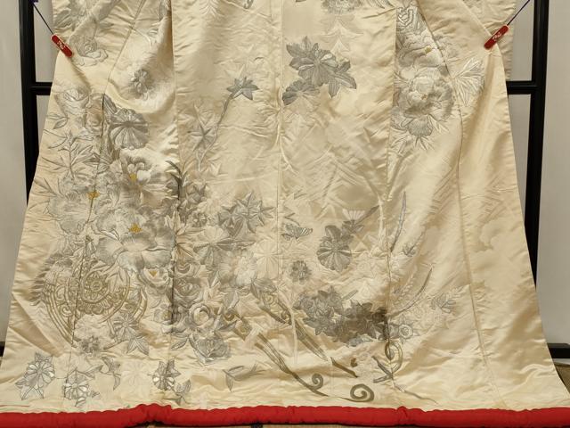 平和屋本店●色打掛　和装　婚礼　結婚式　花嫁　神社挙式　総刺繍　花車文　金銀糸　逸品　AABJ8263ou