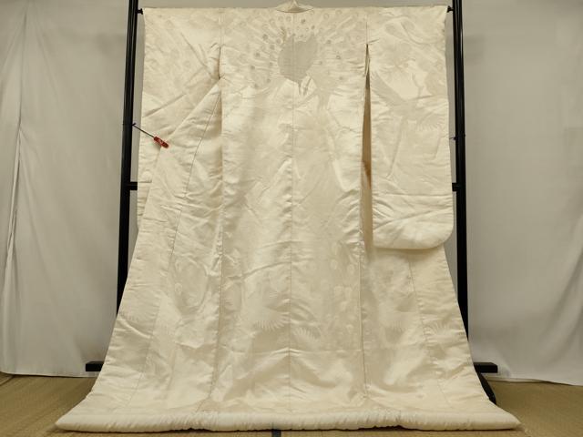 平和屋本店●白打掛　白無垢　和装　婚礼　結婚式　花嫁　神社挙式　唐織　孔雀文　逸品　AABJ8268ou