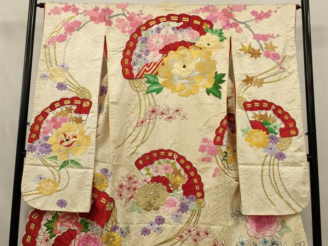 平和屋本店●色打掛　和装　婚礼　結婚式　花嫁　神社挙式　総刺繍　扇面花文　金銀糸　逸品　AABJ8274ou